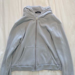 brandy melville light blue hoodie jacket
